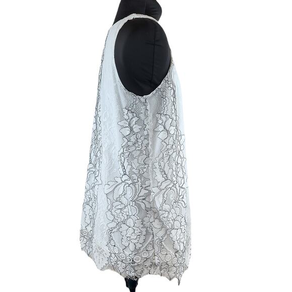 APT. 9 Sleeveless Top Medium Size Women's White Floral Printed Lace Blouse - Picture 5 of 16